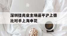 金年会app下载-深圳佳兆业主场逼平沪上德比对手上海申花